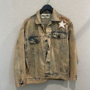 Hand made Texas theme vintage denim jacket size XL